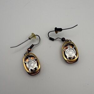 Handmade Gold and Copper Tone Dangle Earrings